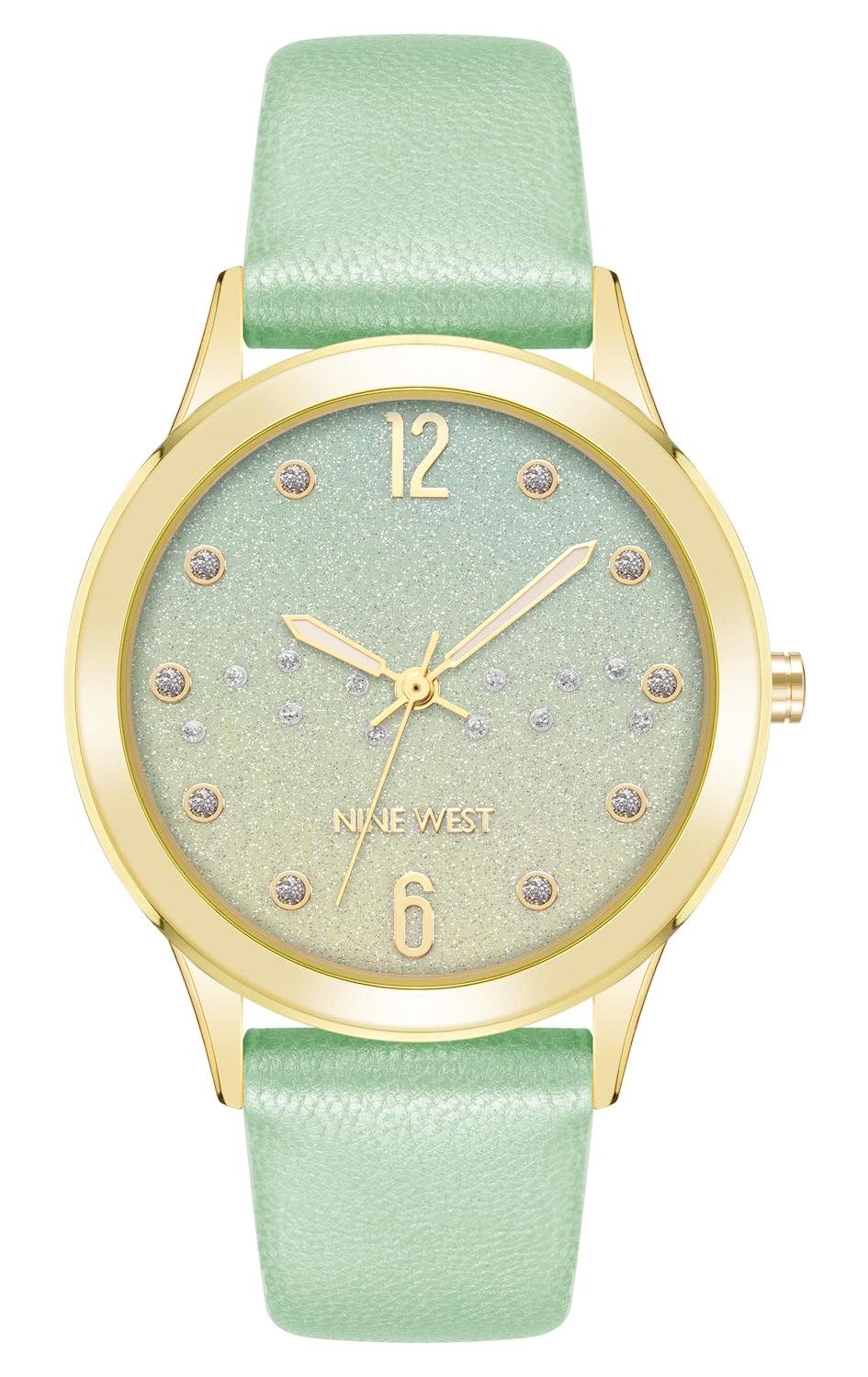 Nine West NW-2750GPGN 38 mm Yeşil Deri Kordon Analog Kadın Kol Saati