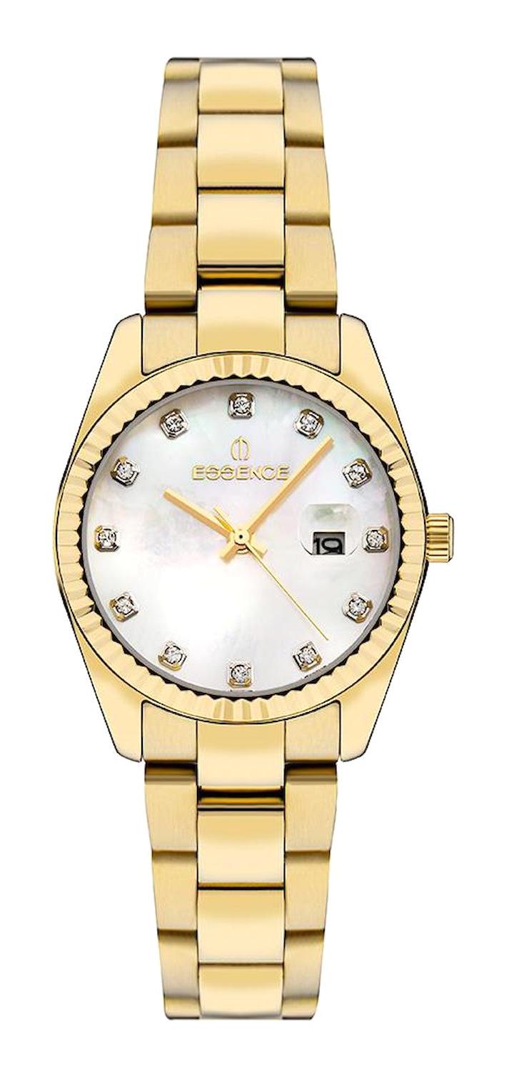 Essence D1203.120 Takvimli 32 mm Altın Çelik Kordon Analog Kadın Kol Saati