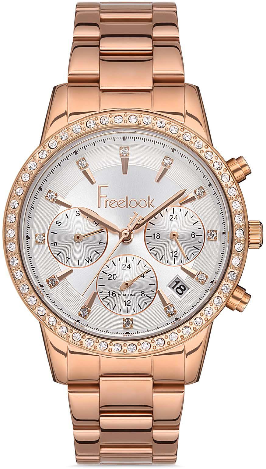 Freelook FL.1.10291.5 Takvimli 38 mm Rose Gold Çelik Kordon Analog Kadın Kol Saati