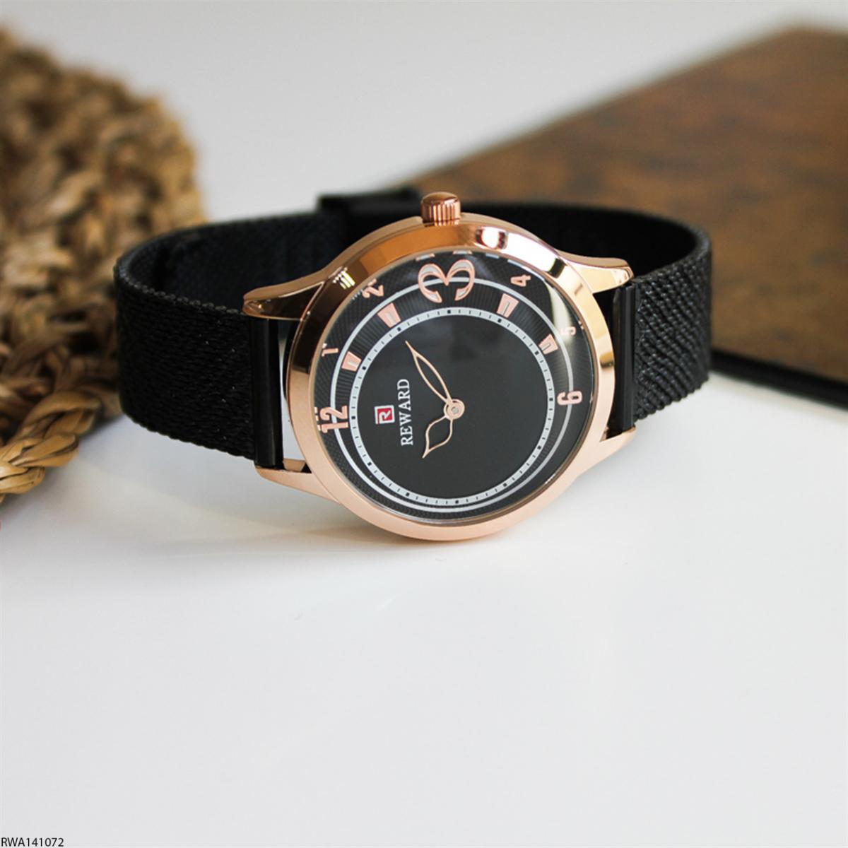 Reward RWA141072 35 mm Siyah Metal Kordon Analog Kadın Kol Saati