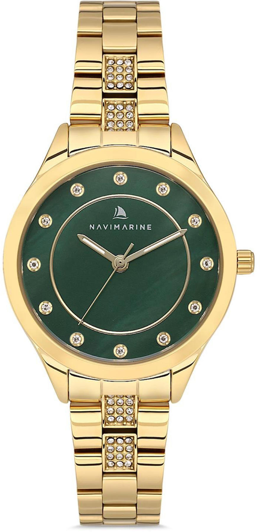 Navimarine NVM90-B10 33 mm Altın Çelik Kordon Analog Kadın Kol Saati
