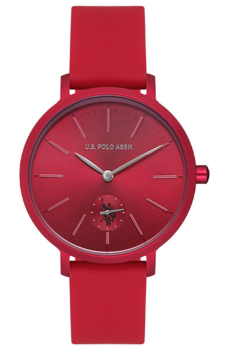 U.S. Polo Assn USPA2006-02 37 mm Kırmızı Silikon Kordon Analog Kadın Kol Saati