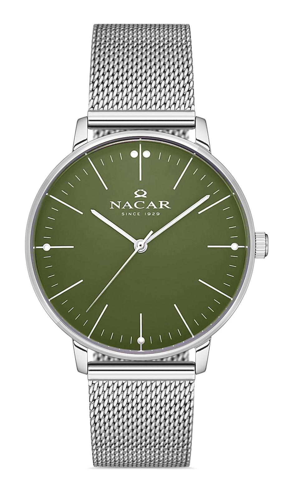 Nacar 36390019-AGM 38 mm Gri Hasır Kordon Analog Kadın Kol Saati