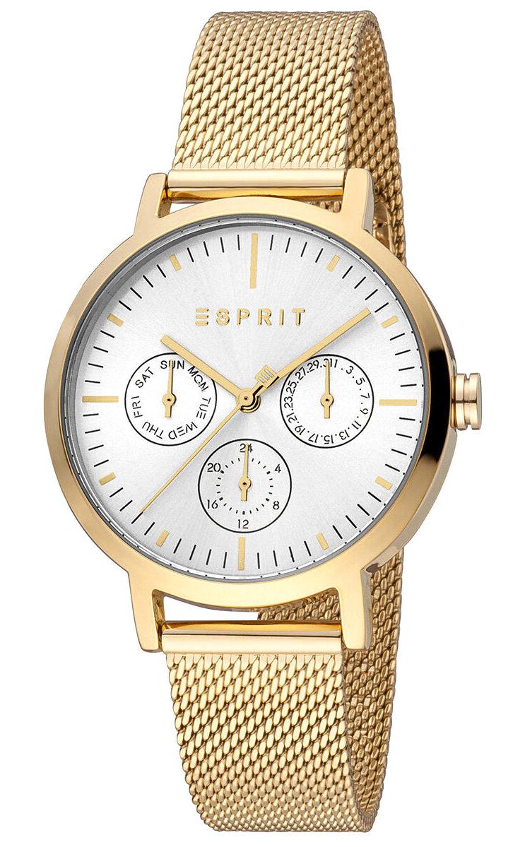 Esprit ES1L364M0075 Takvimli 36 mm Altın Çelik-Hasır Kordon Analog Kadın Kol Saati