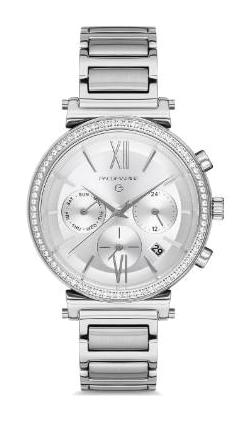 Pacomarine PM.51202.02 Takvimli 38 mm Gri Çelik Kordon Analog Kadın Kol Saati