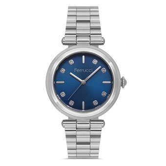 Ferrucci FER.03367M.06 35 mm Gri Çelik Kordon Analog Kadın Kol Saati
