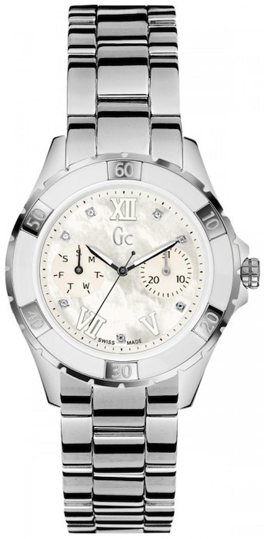 Guess GCX75102L1S Takvimli 36 mm Gri Çelik Kordon Analog Kadın Kol Saati