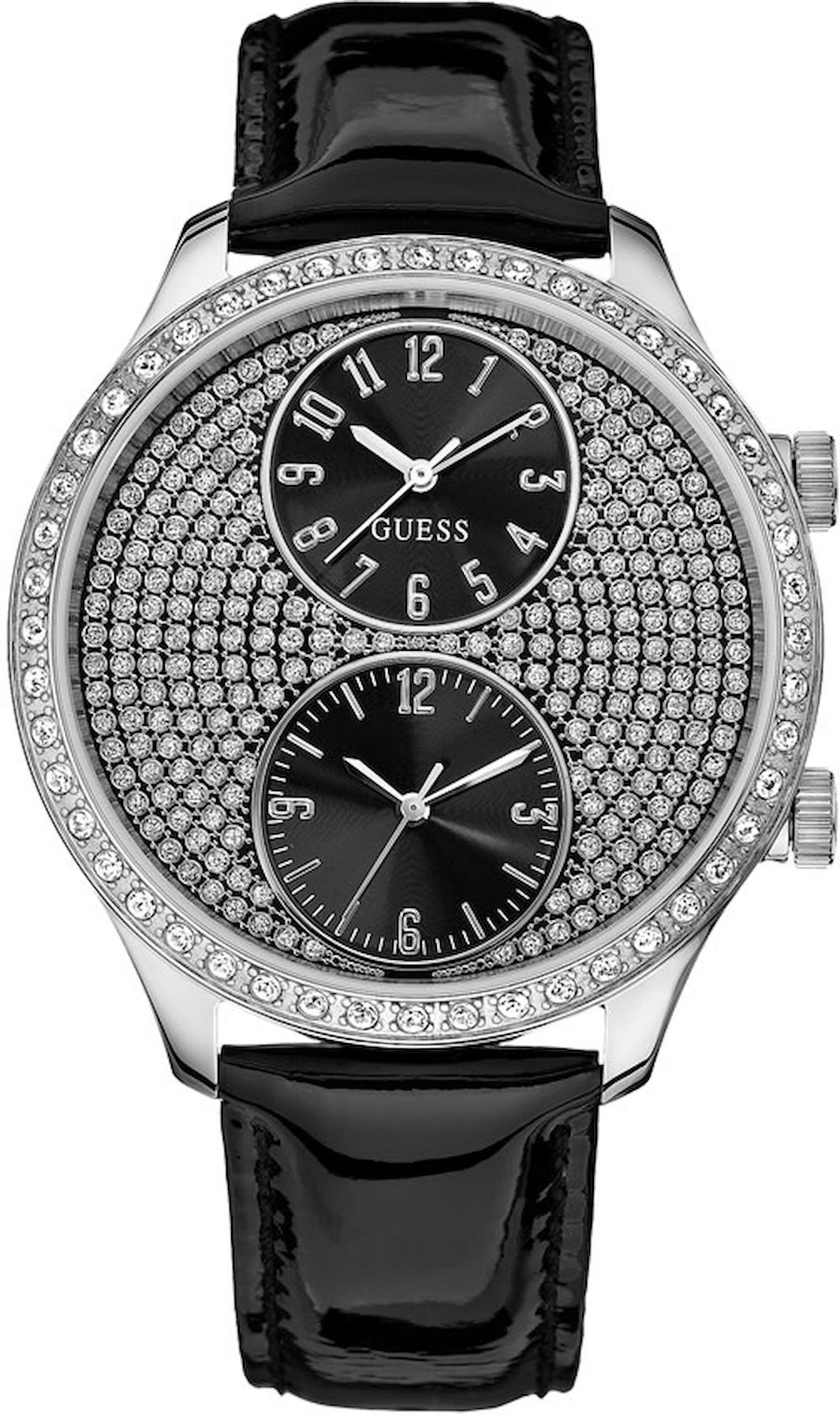 Guess GUW10558L2 45 mm Siyah Deri Kordon Analog Kadın Kol Saati