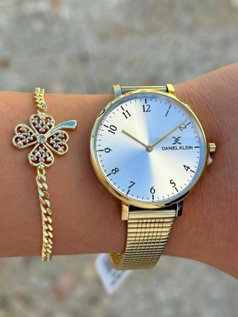 Daniel Klein DK.FT.1.356 31-35 mm Altın Çelik Kordon Analog Kadın Kol Saati