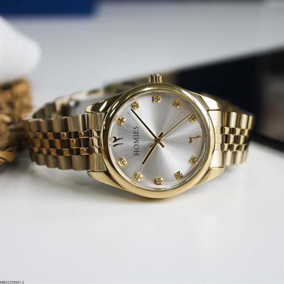 Homies HM22350S01-2 31 mm Altın Çelik Kordon Analog Kadın Kol Saati