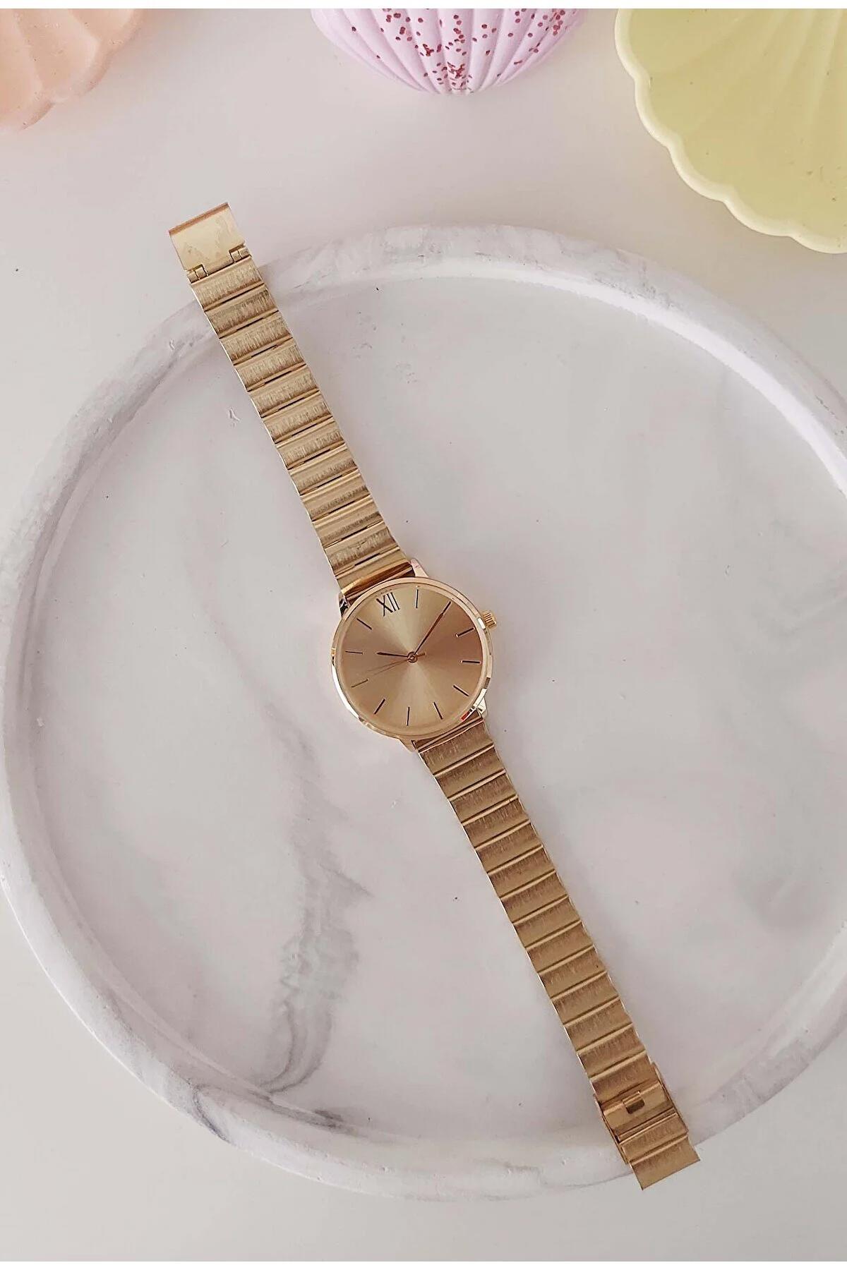 Storeay STA-055-100 36-40 mm Altın Metal Kordon Analog Kadın Kol Saati