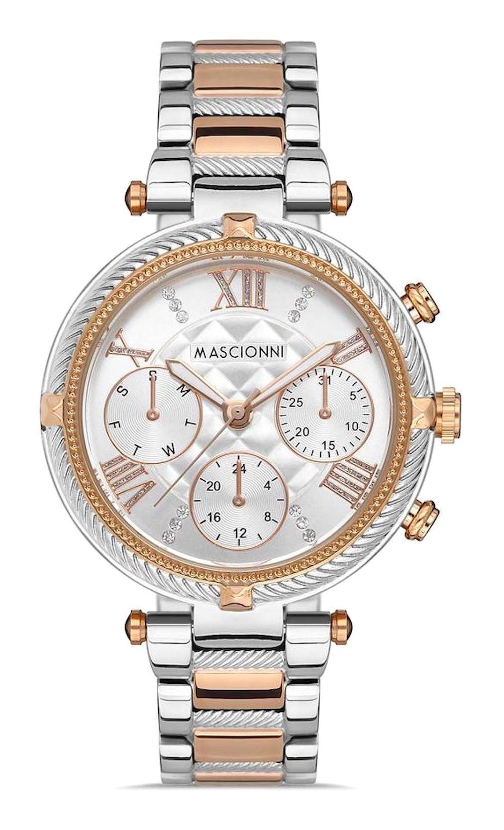 Mascionni M.1.1133.02 Takvimli 38 mm Rose Gold Metal Kordon Analog Kadın Kol Saati