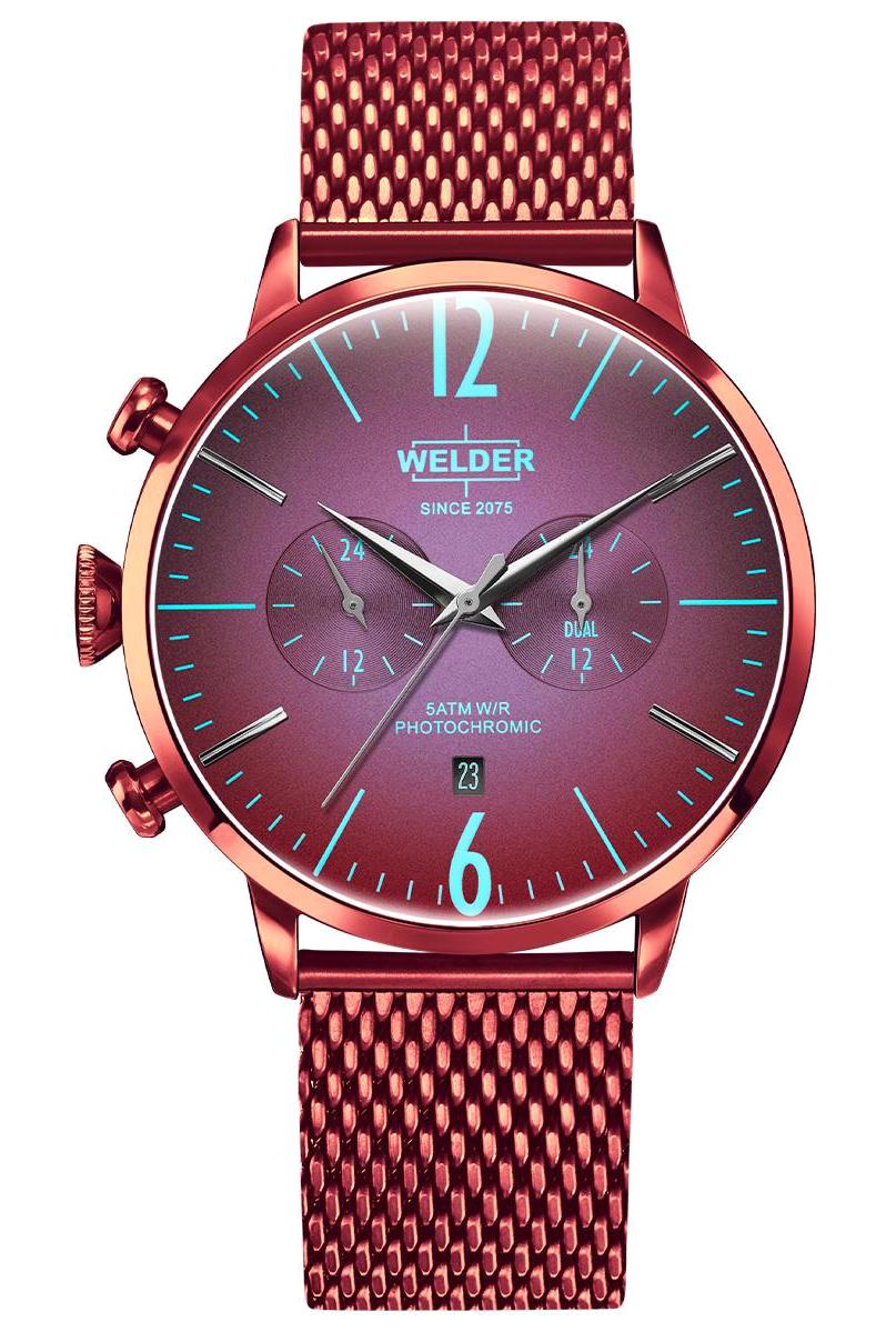 Welder Watch WWRC833 Takvimli 42 mm Kırmızı Çelik Kordon Analog Kadın Kol Saati