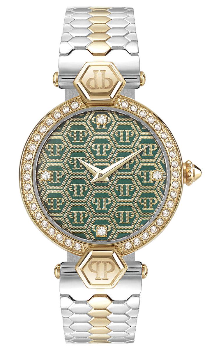 Philipp Plein PWEAA0621 32 mm Altın-Gri Çelik Kordon Analog Kadın Kol Saati