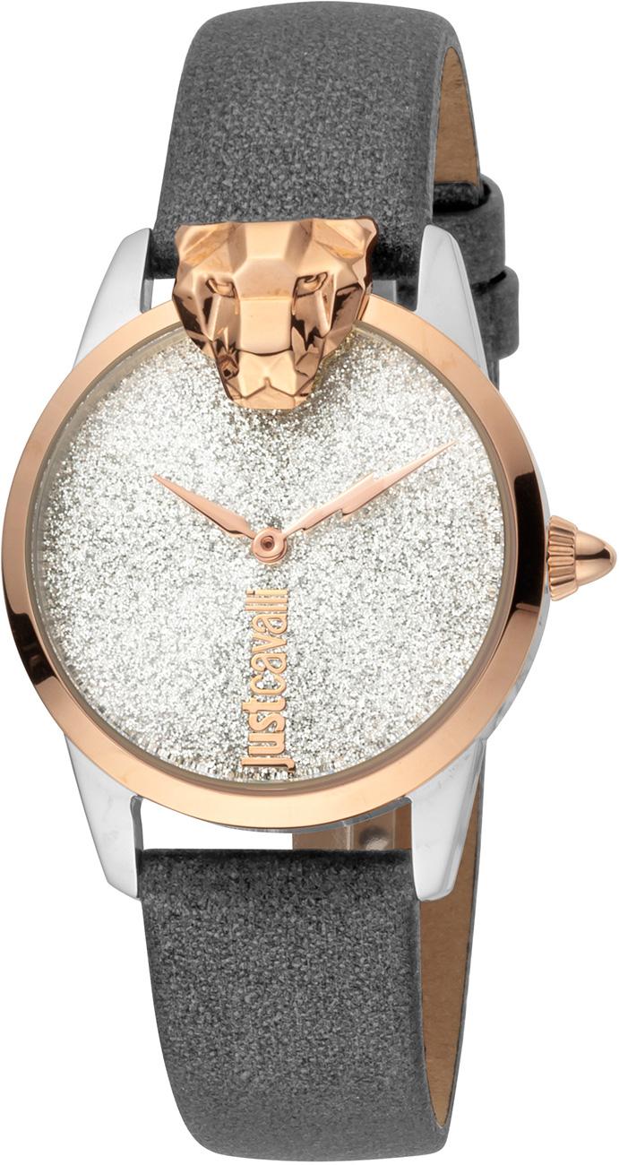 Just Cavalli JC1L057L0255 32 mm Gri Deri Kordon Analog Kadın Kol Saati