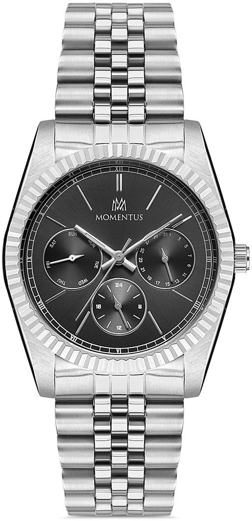 Momentus CW130S-04SS Takvimli 36 mm Gri Çelik Kordon Analog Kadın Kol Saati