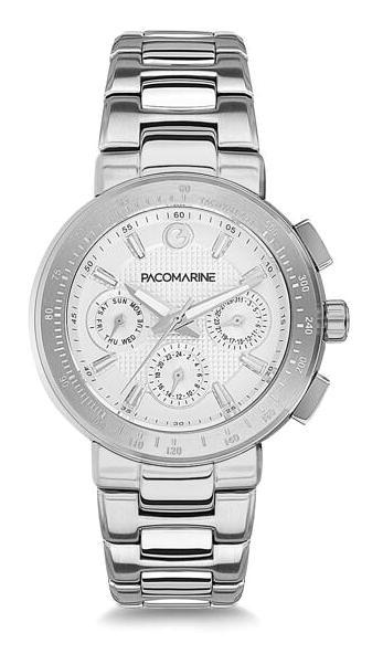 Pacomarine PM.61131.01 Takvimli 38 mm Gri Çelik Kordon Analog Kadın Kol Saati