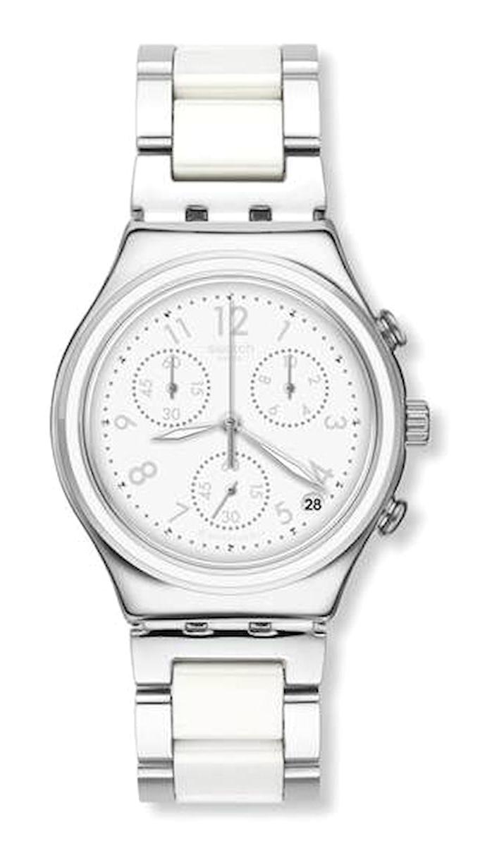Swatch YCS603G 40 mm Beyaz Çelik Kordon Analog Kadın Kol Saati