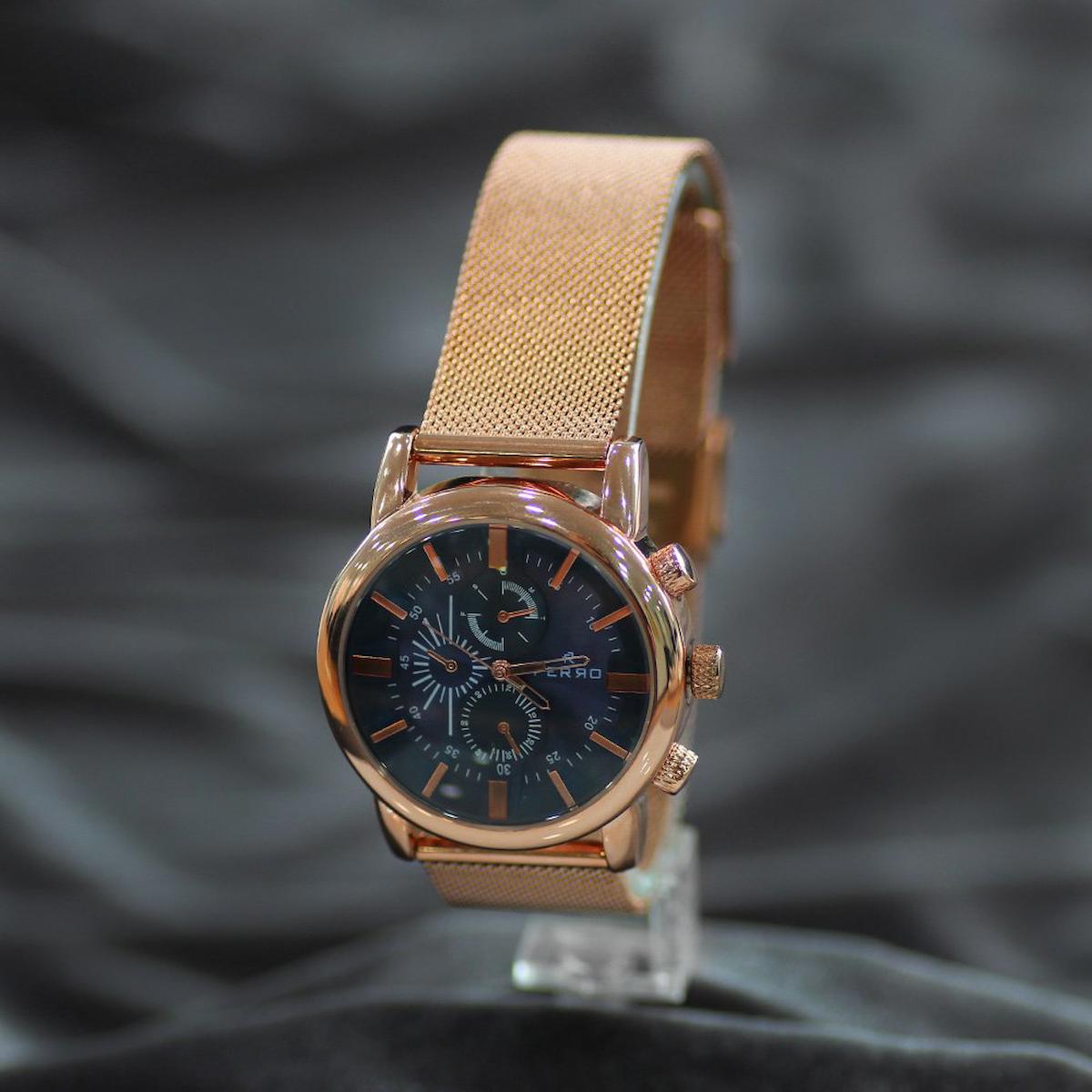 Ferro TH-F51372WT-3 25 mm Rose Gold Hasır Kordon Analog Kadın Kol Saati