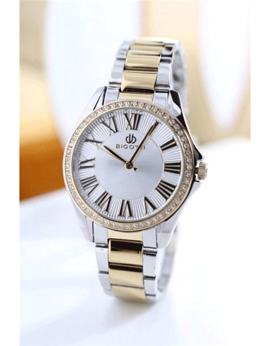 Bigotti BG.1.10075.5 36 mm Altın-Gri Çelik Kordon Analog Kadın Kol Saati