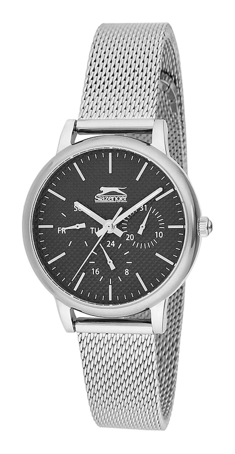 Slazenger SL.09.1426.4.06 Takvimli 36 mm Gri Çelik Kordon Analog Kadın Kol Saati