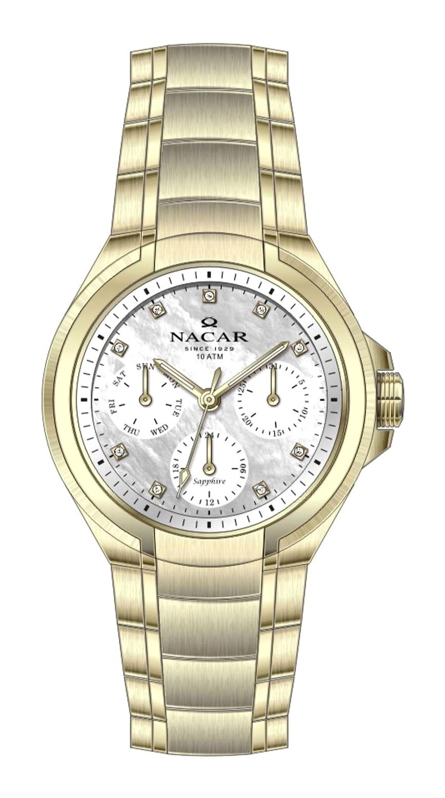 Nacar NC28-392322-DSM 34 mm Altın Metal Kordon Analog Kadın Kol Saati