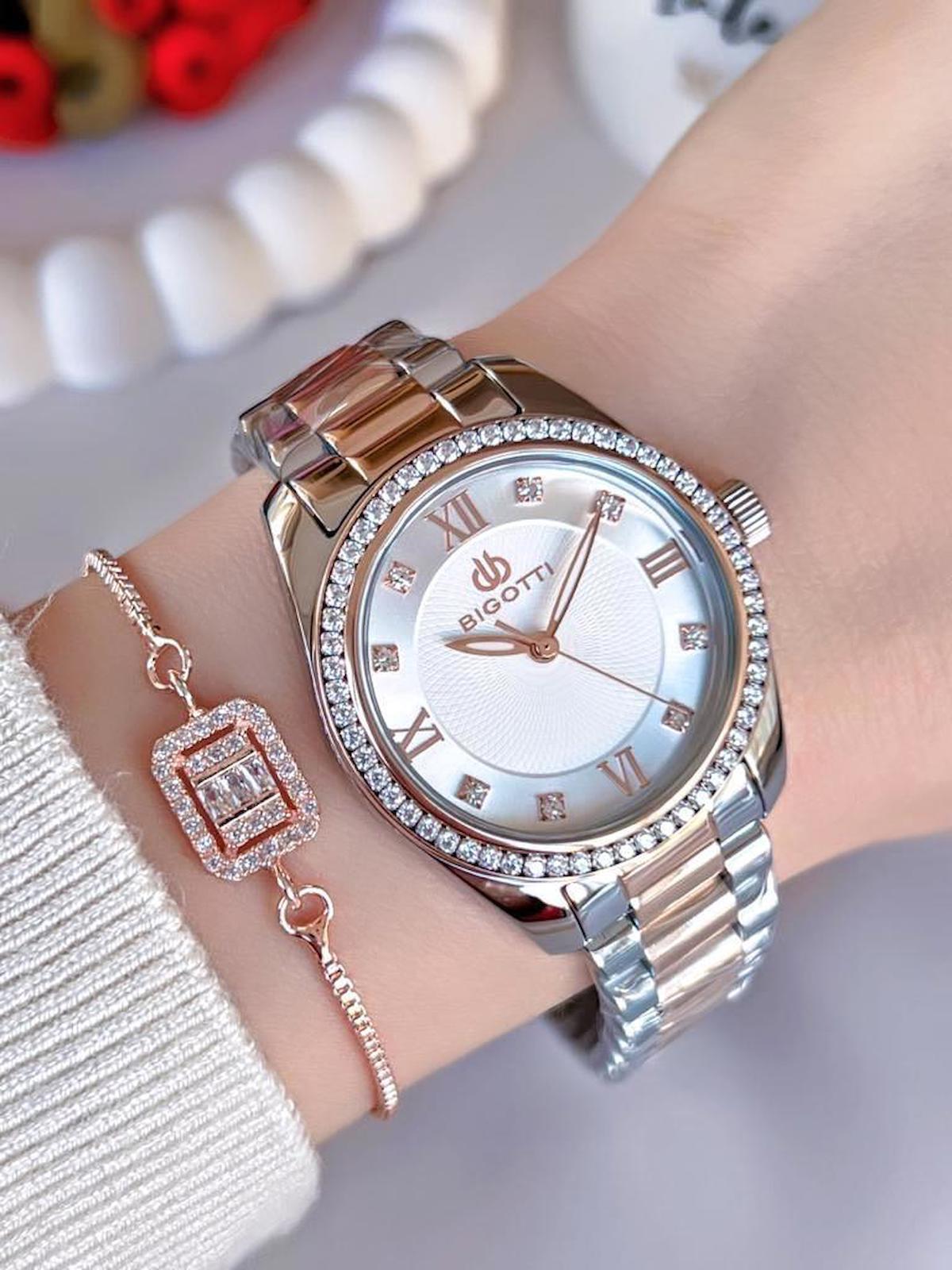 Bigotti BG1.104484 36 mm Gri-Rose Gold Çelik Kordon Analog Kadın Kol Saati