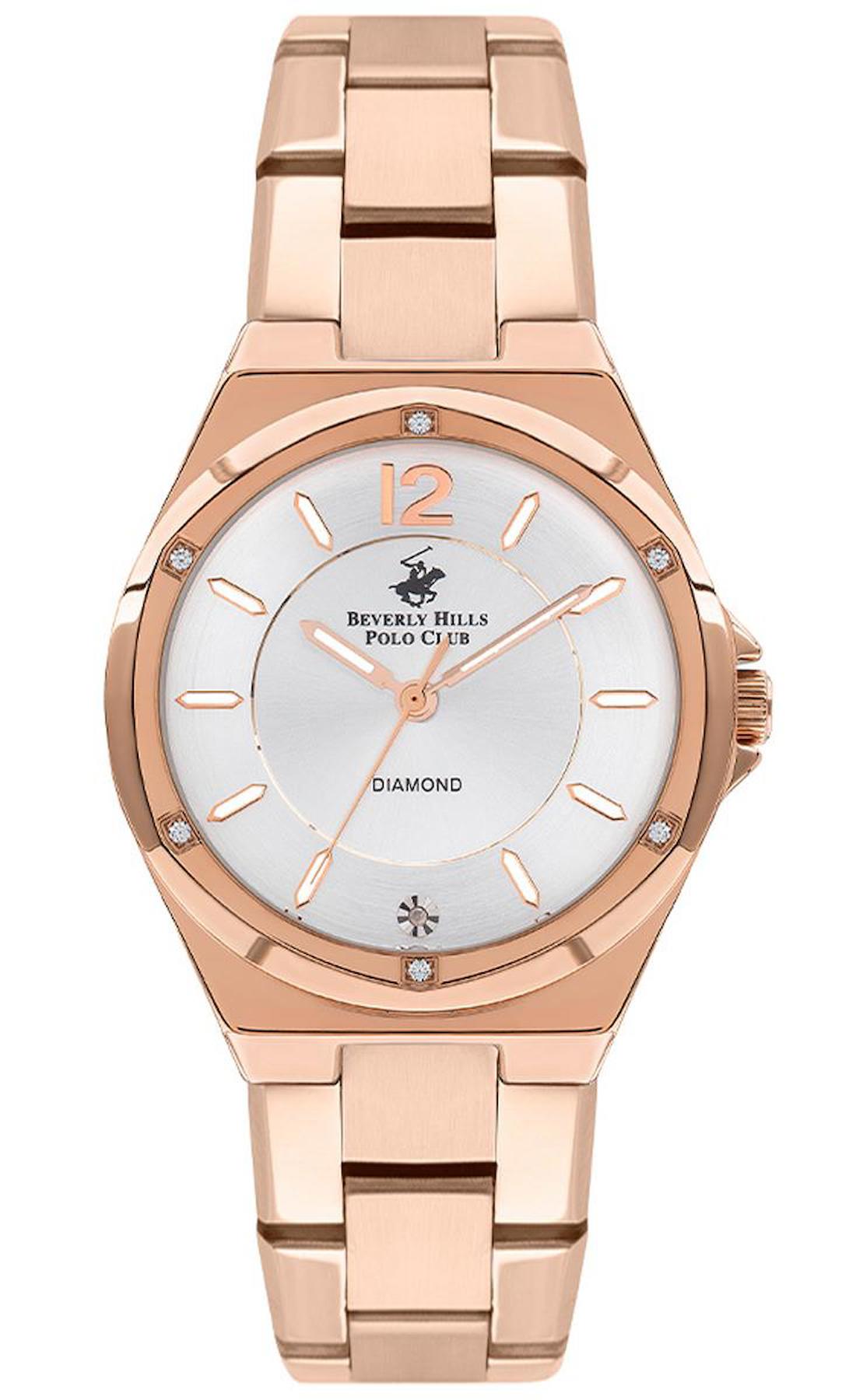 Beverly Hills Polo Club BP3351X.430 38 mm Rose Gold Çelik Kordon Analog Kadın Kol Saati