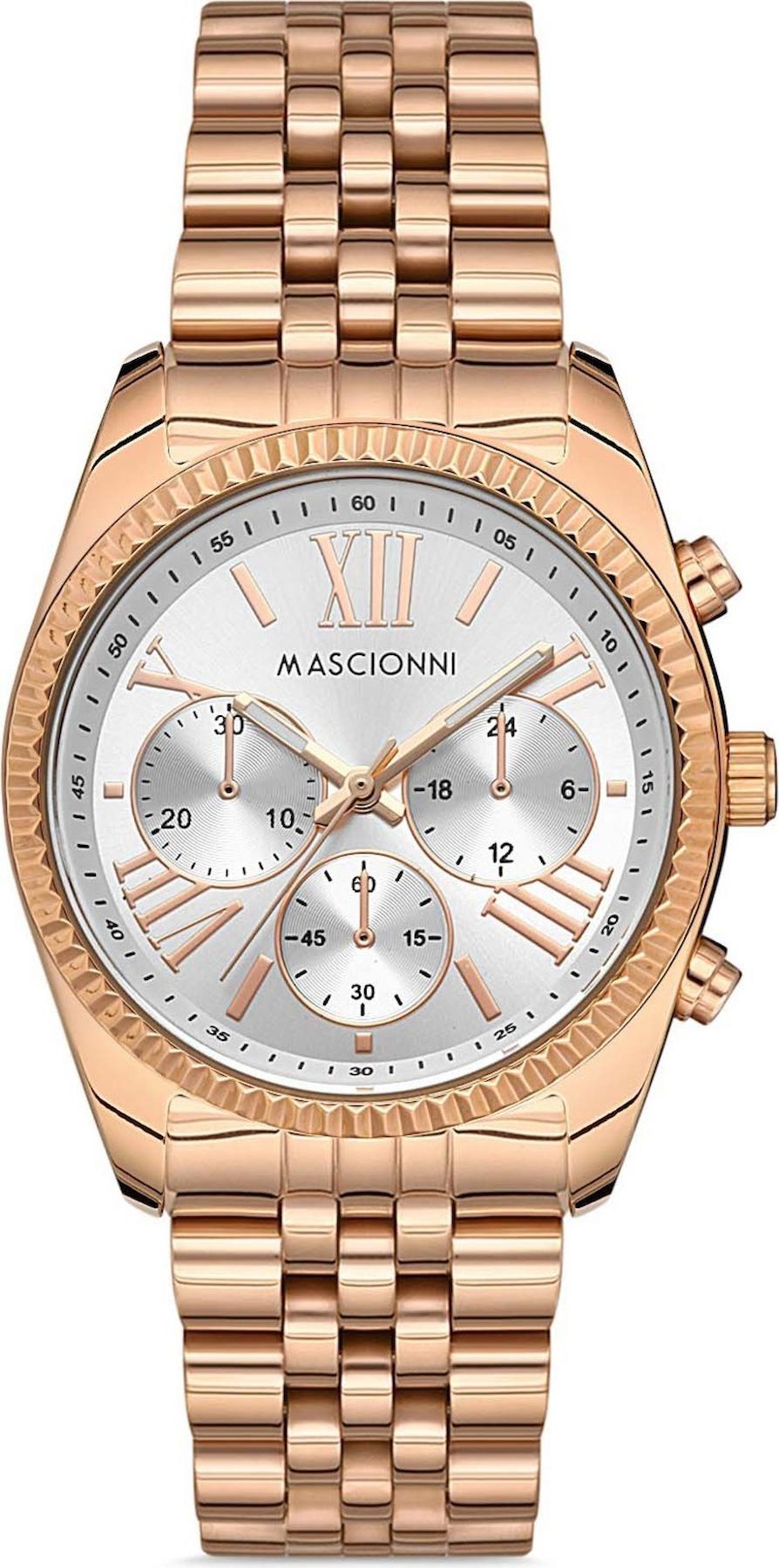 Mascionni M.1.1062.07 Takvimli 38 mm Rose Gold Çelik Kordon Analog Kadın Kol Saati