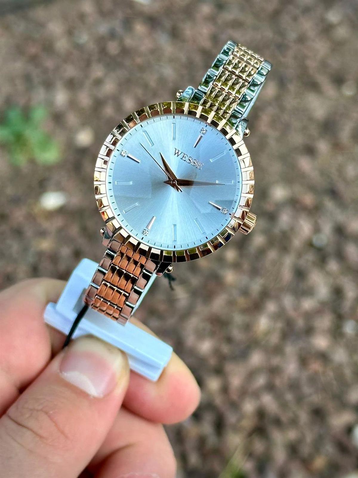 Wesse WWL110905 35 mm Gri-Rose Gold Çelik Kordon Analog Kadın Kol Saati