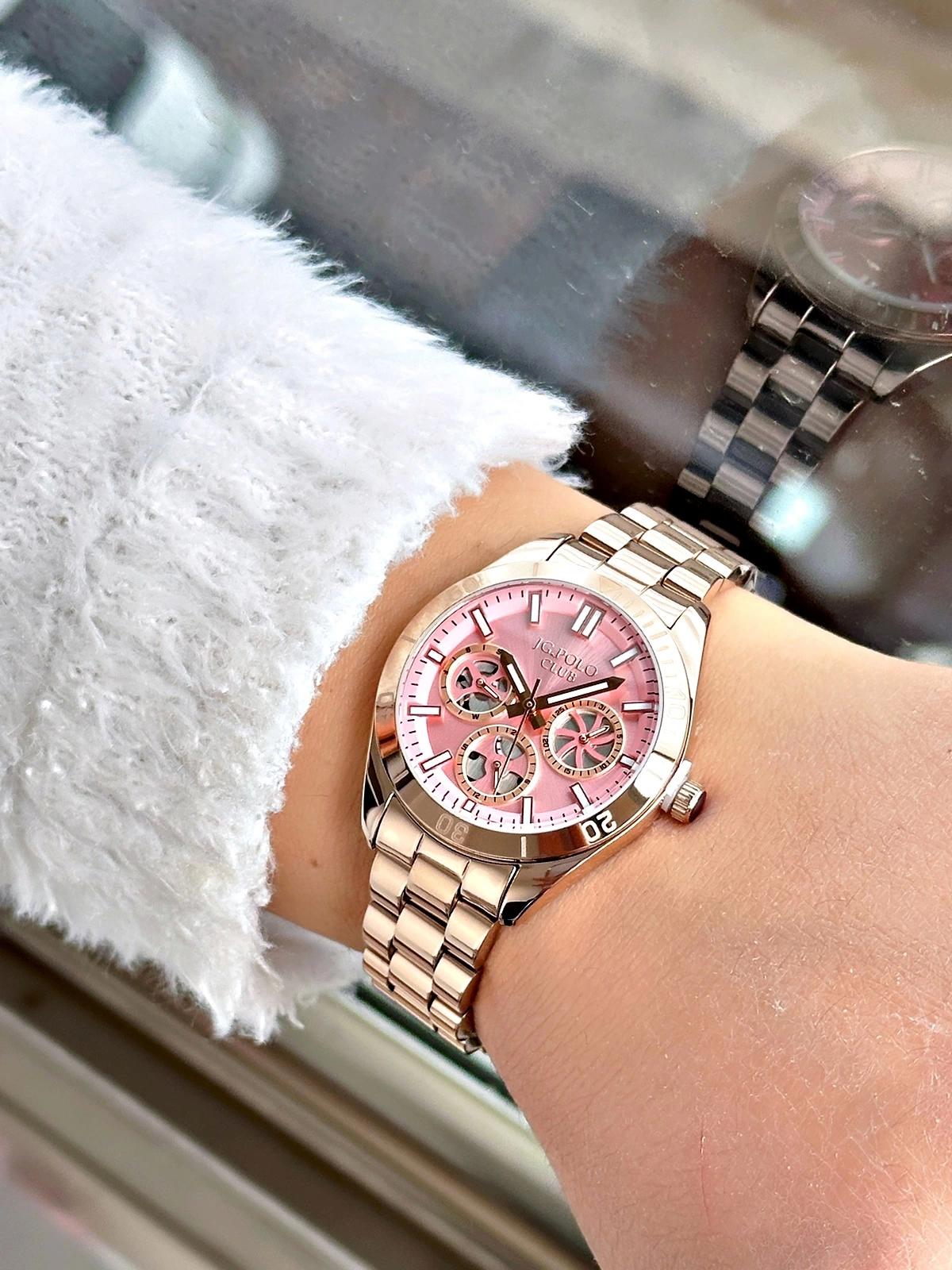 Jg. Polo Club JPC.0124.B02359C.2 Takvimli 34 mm Rose Gold Çelik Kordon Analog Kadın Kol Saati