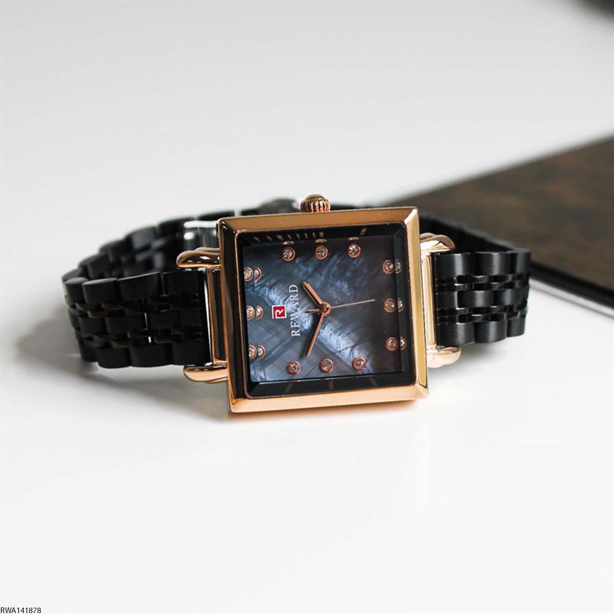 Reward RWA141878 28 mm Siyah Çelik Kordon Analog Kadın Kol Saati
