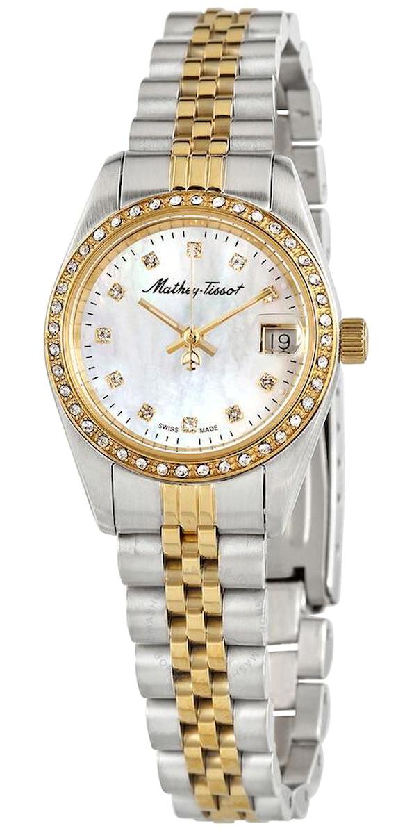 Mathey-Tissot D709BQI Takvimli 36 mm Gri Çelik Kordon Analog Kadın Kol Saati