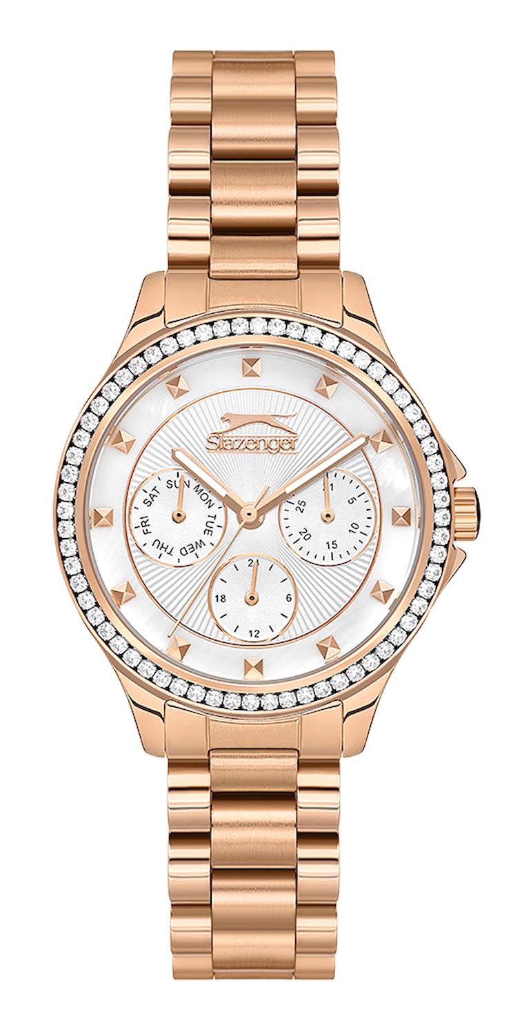 Slazenger SL.09.2241.4.04 Takvimli 35 mm Bronz Çelik Kordon Analog Kadın Kol Saati