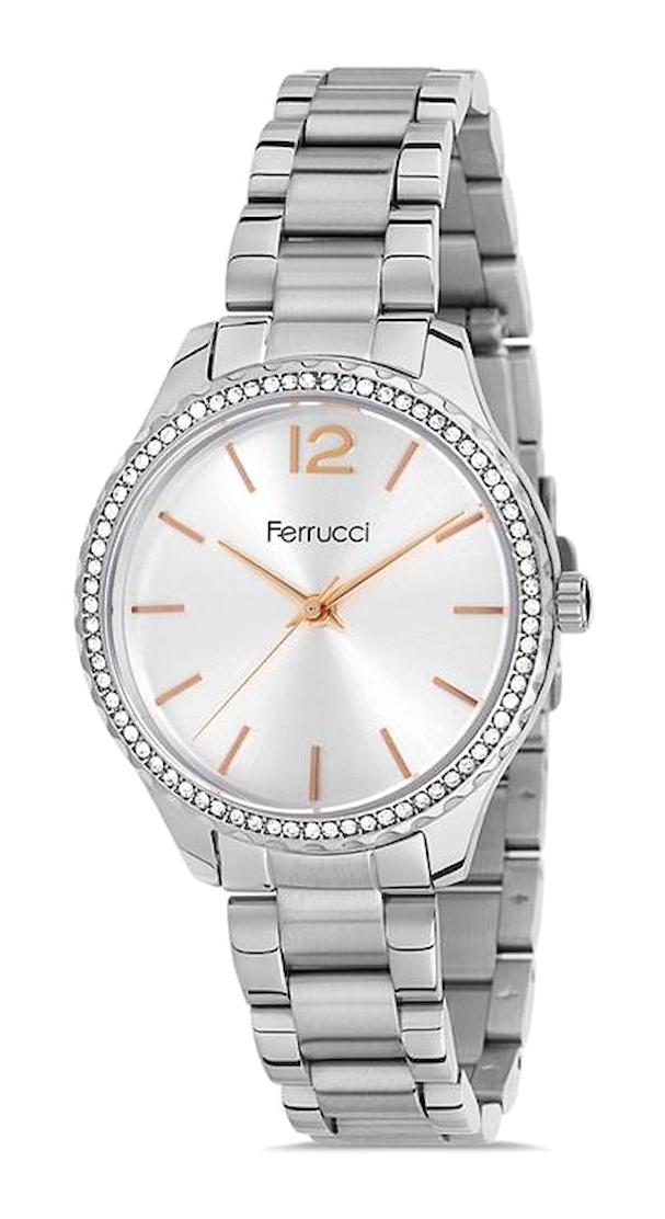 Ferrucci FFQ111614.A53 35 mm Gri Metal Kordon Analog Kadın Kol Saati