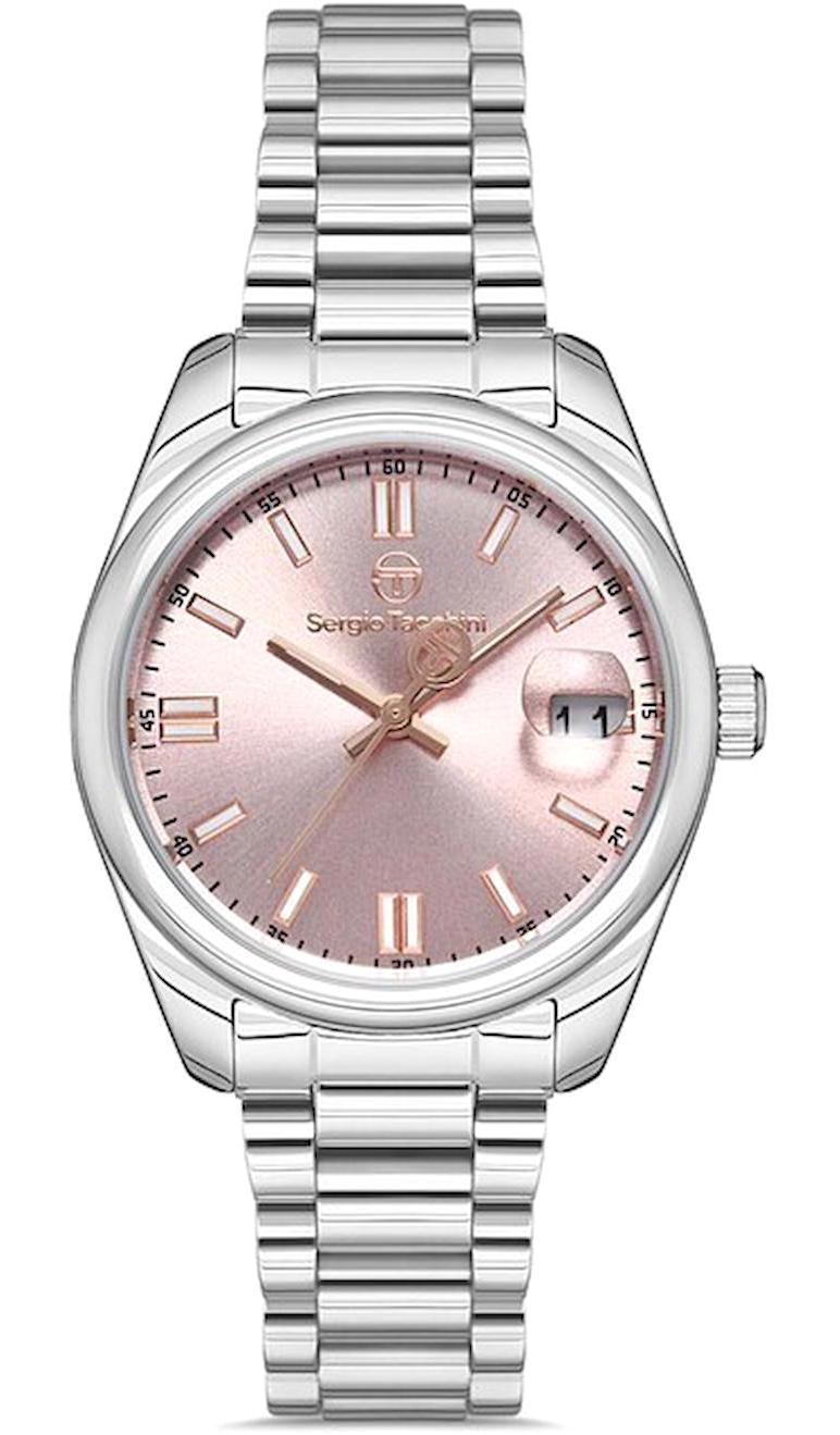 Sergio Tacchini ST.1.10162.5 Takvimli 36 mm Gri Çelik Kordon Analog Kadın Kol Saati