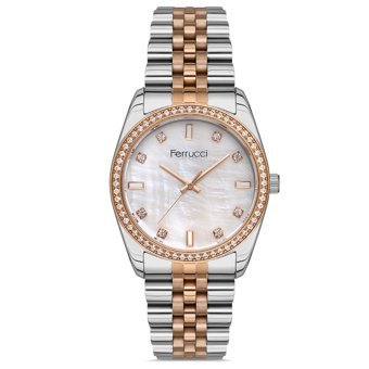Ferrucci FRC.13024M.03 35 mm Gri-Rose Gold Çelik Kordon Analog Kadın Kol Saati