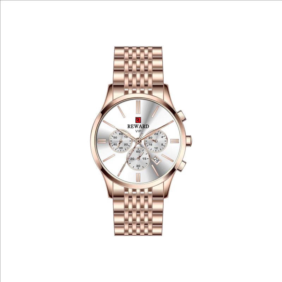 Reward RD81020L Takvimli 35 mm Rose Gold Metal Kordon Analog Kadın Kol Saati