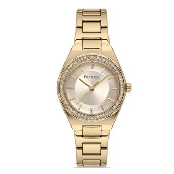 Ferrucci FER.03329M.04 30 mm Altın Çelik Kordon Analog Kadın Kol Saati