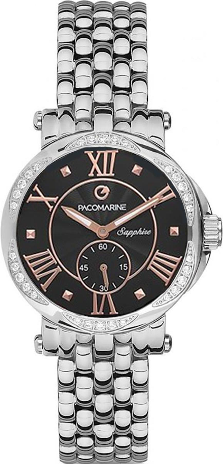 Pacomarine PM.61100.006 32 mm Gri Çelik Kordon Analog Kadın Kol Saati