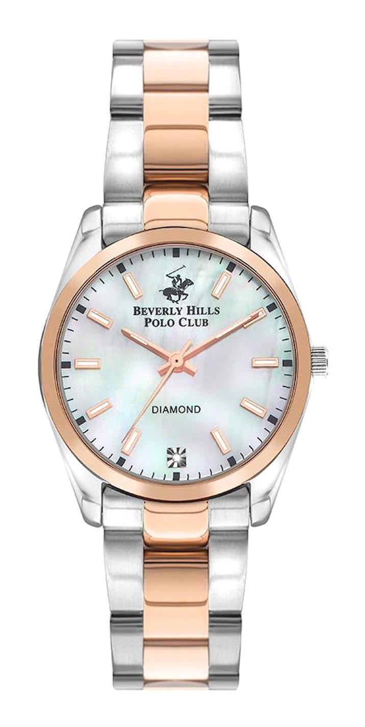 Beverly Hills Polo Club BP3301X.520 35 mm Gri Çelik Kordon Analog Kadın Kol Saati