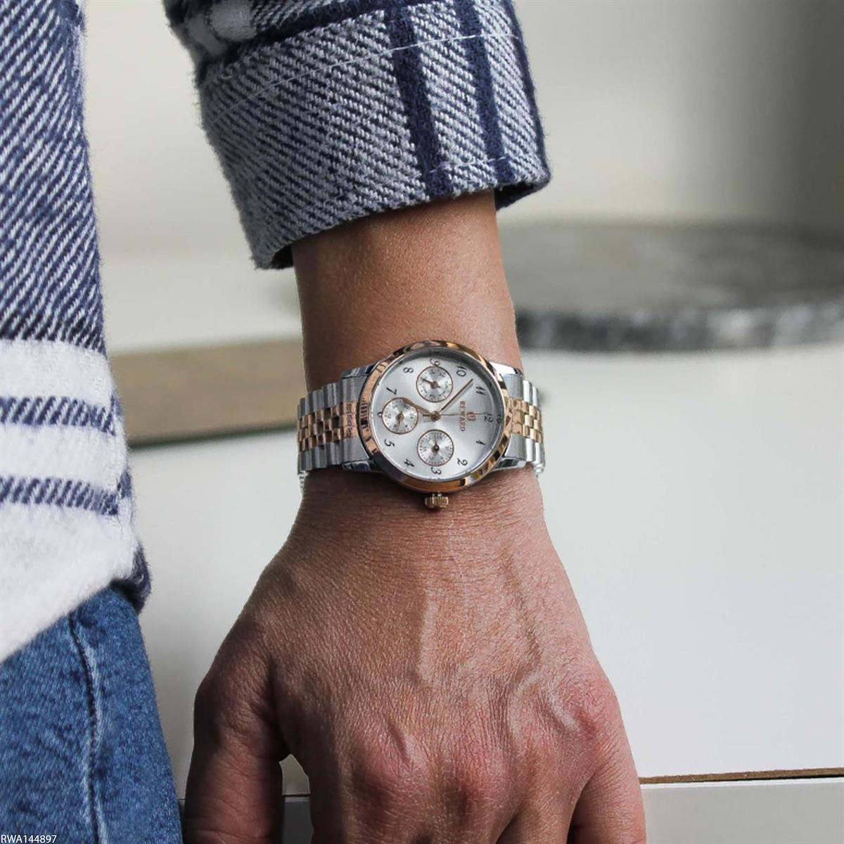 Reward RWA144897 Takvimli 34 mm Gri-Rose Gold Çelik Kordon Analog Kadın Kol Saati