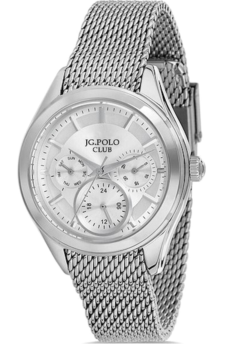 Jg. Polo Club JPC.1221.13660.3 Takvimli 35 mm Gri Çelik Kordon Analog Kadın Kol Saati