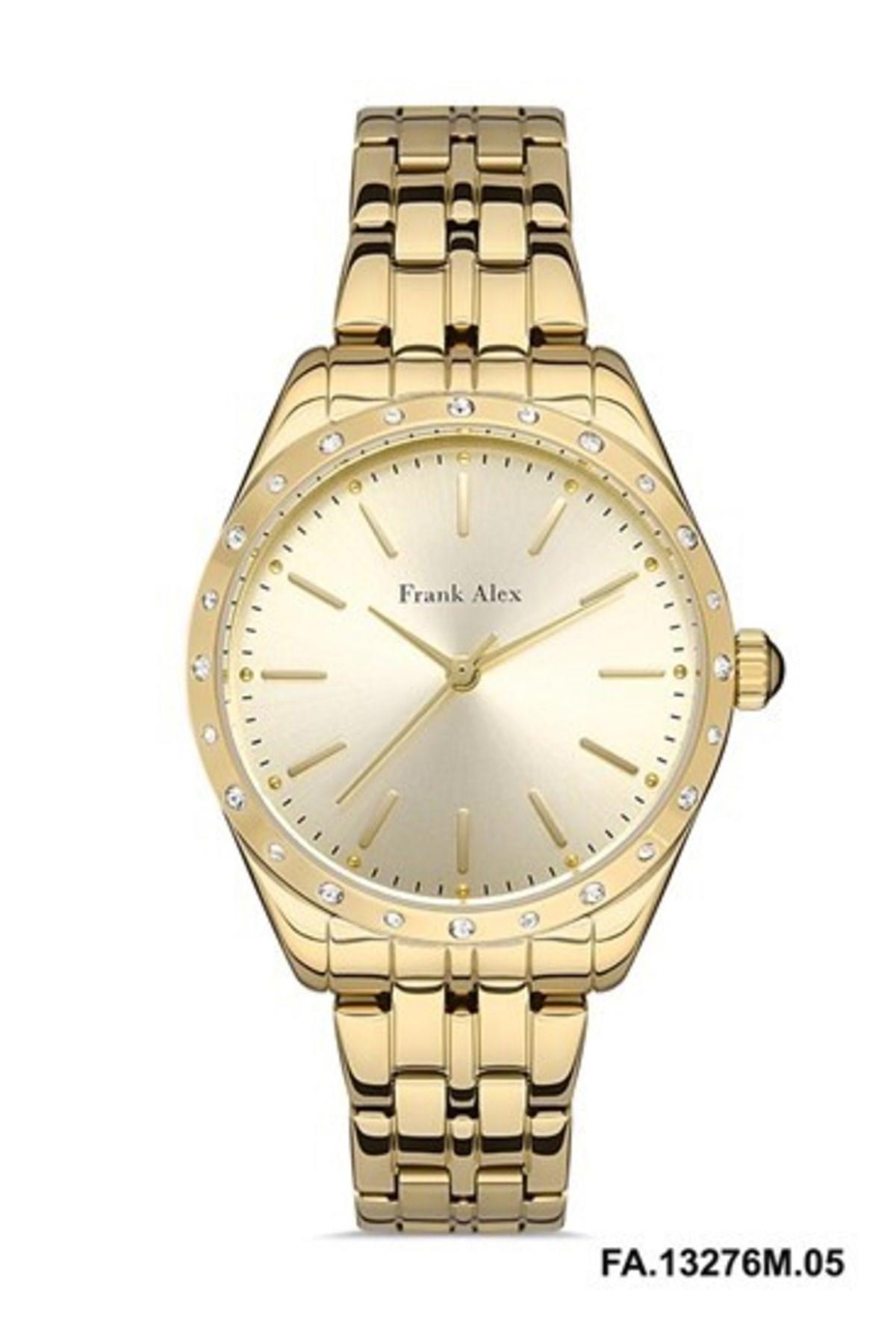 Frank Alex FA.13276M.05 38 mm Altın Çelik Kordon Analog Kadın Kol Saati