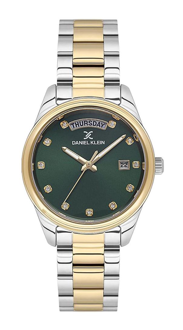 Daniel Klein DK.1.13718.9 Takvimli 35 mm Altın-Gri Çelik Kordon Analog Kadın Kol Saati