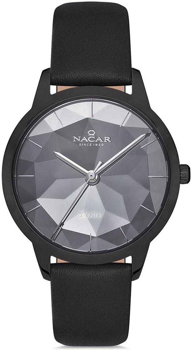 Nacar NC34-390261-BBL1 35 mm Siyah Deri Kordon Analog Kadın Kol Saati