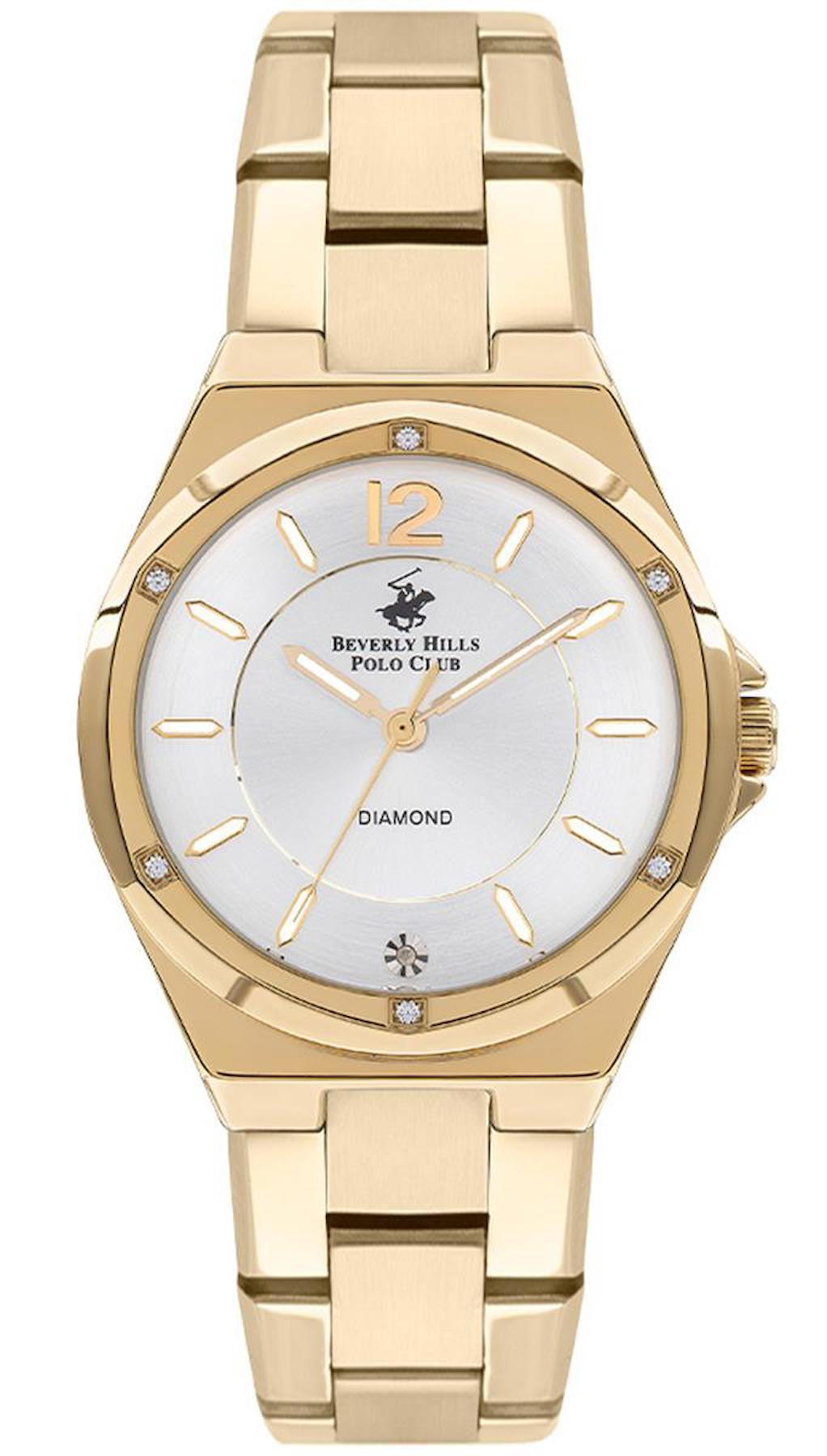 Beverly Hills Polo Club BP3351X.130 40 mm Altın Çelik Kordon Analog Kadın Kol Saati