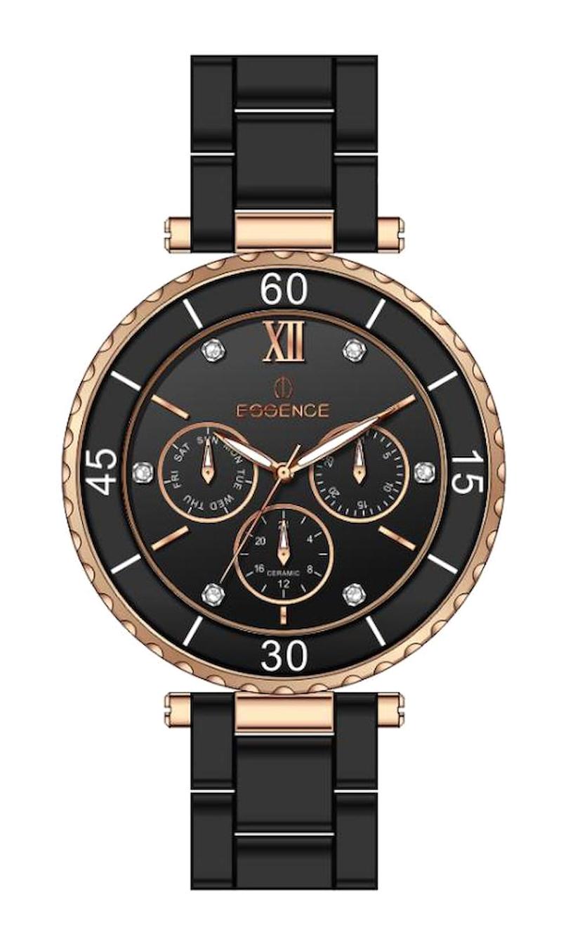 Essence ES6809FE.550 Takvimli 38 mm Siyah Çelik Kordon Analog Kadın Kol Saati