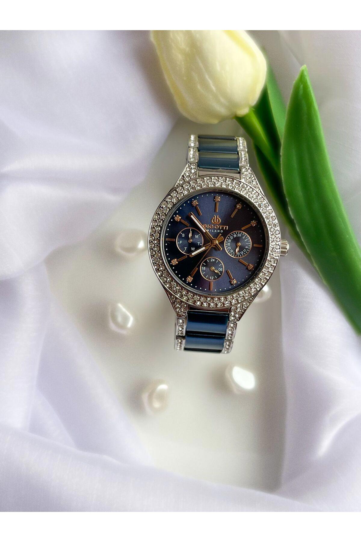 Bigotti BM010373D 35 mm Lacivert Çelik Kordon Analog Kadın Kol Saati