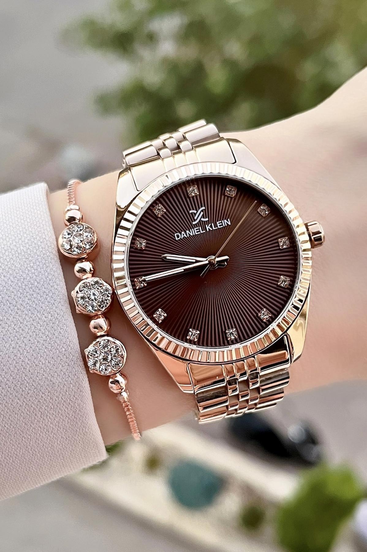 Daniel Klein DKISTE346 35 mm Rose Gold Çelik Kordon Analog Kadın Kol Saati